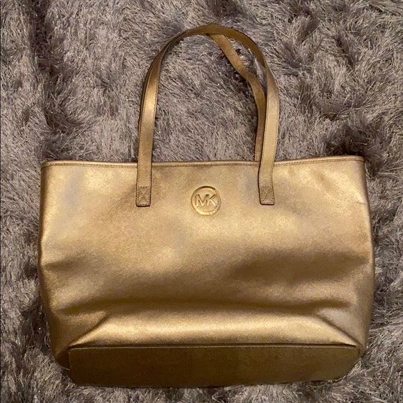 Michael Kors Handbags - Gold Michael Kors Tote Bag